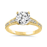 LADIES RING 2 1/4CT ROUND DIAMOND 14K YELLOW GOLD (CENTER STONE ROUND DIAMOND 2CT)